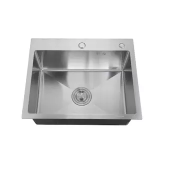 Мойка кухонная "РМС" MR-5843, врезная, толщина 3,0 и 1 мм, корзина, дозатор, сатин