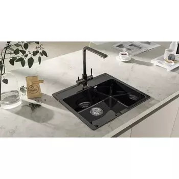 Мойка кухонная Ulgran Brilliant 104-331 b, 560х500 мм, цвет белый глянцевый