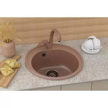 Мойка кухонная Ulgran U101-307, d=500 мм, цвет терракотовый