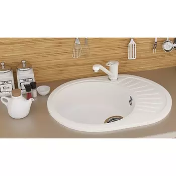 Мойка кухонная Ulgran U107m-341, 570х450 мм, цвет ультра-белый