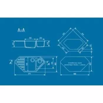 Мойка кухонная Ulgran U409-302, 970500 мм, песочная