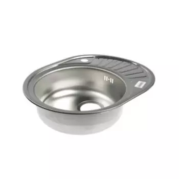 Мойка кухонная "Владикс", врезная, с сифоном, 57х45 см, левая, нержавеющая сталь 0.6 мм