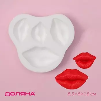 Молд для заливки шоколада Доляна «Губы», 8.581.5 см, силикон, белый