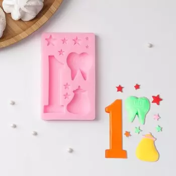 Молд «Молочный зуб», силикон, 10,36,51,1 см, цвет МИКС