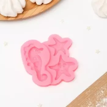 Силиконовый молд «Морской конёк и звёзды», 87,51 см, цвет МИКС