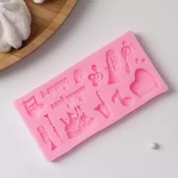 Силиконовый молд «Музыка», 11,25,70,8 см, цвет МИКС