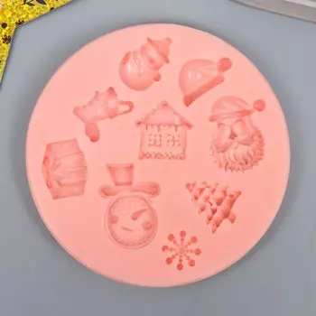 Молд "Новый год на носу" от 1,4 до 3 см МИКС