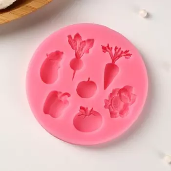 Молд Доляна «Овощной МИКС», силикон, d=8 см, розовый