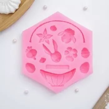 Силиконовый молд «Пасхальная корзинка», 1210,51,5 см, цвет МИКС