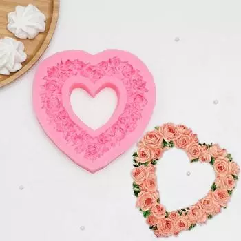 Силиконовый молд «Розовое сердце», 16162 см, цвет МИКС