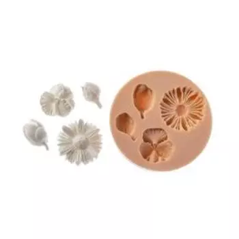 Молд силикон №946 "Бутончики садовые цветы" МИКС