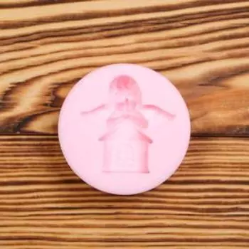 Молд силикон "Ангел на домике"4,5х4,5 см МИКС