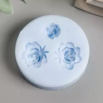 Силиконовый молд, форма для заливки «Цветочки махровые», от 0.8 см до 1.8 см, МИКС