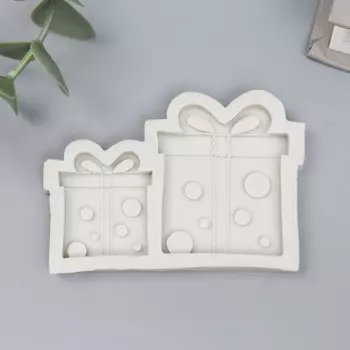 Молд силикон "Два подарка" изделия - 3,5х3 5х4,5 см 2 предмета 6х8 см