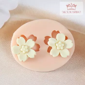 Молд силикон "Двойной цветок" 2,5х2,5х0,4 см