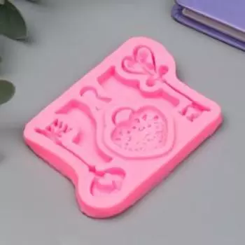 Молд силикон "Ключики и замочки" 4 предмета 1х5,8х7,4 см