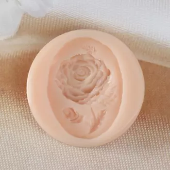 Молд силикон "Пион в овале" 4х3х0,5 см