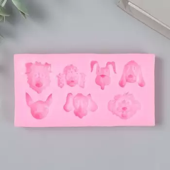 Молд силикон "Пёсики мордочки" 7 предметов 1х4,8х9,4 см