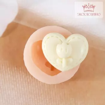 Силиконовый молд, форма для заливки «Сердце с цветком», 1.91.60.8 см