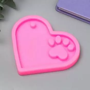 Молд силиконовый «Сердечко с лапкой», 1081.1 см