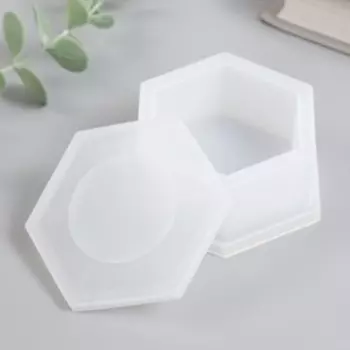 Силиконовый молд, форма для заливки «Шкатулка шестигранная», с крышкой, 9.29.25 см