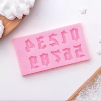 Силиконовый молд «Цифры. Готика», 8,95,10,7 см, цвет МИКС