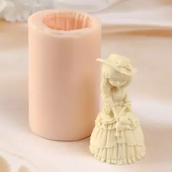 Молд силиконовый "Девочка с зайцем" 5х4х8,5 см