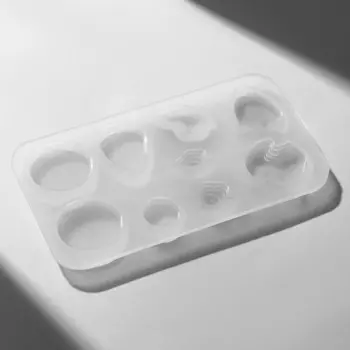 Молд для украшений из эпоксидной смолы QF, силикон, 9 форм, 69 см, прозрачный