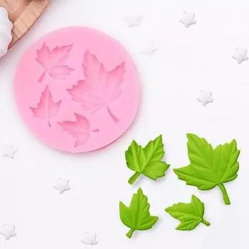 Молд для заливки Доляна «Лист кленовый», силикон, 6.50.8 см, розовый