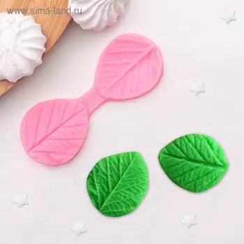 Молд для заливки Доляна «Листочек», силикон, 9.53.5 см, розовый