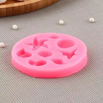 Молд Доляна «Морские звёзды», силикон, d=8 см, розовый