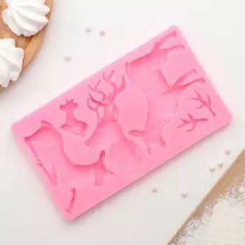 Молд силиконовый «Олени», 20×11,5 см, цвет МИКС