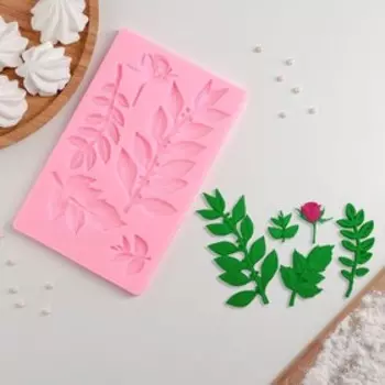 Силиконовый молд «Осенняя листва», 2012,5 см, цвет розовый