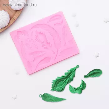 Силиконовый молд «Перья», 1210 см, цвет МИКС