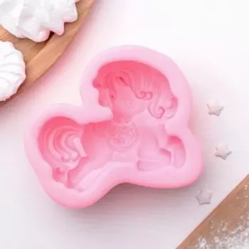 Молд «Пони», силикон, 9.893.3 см, розовый