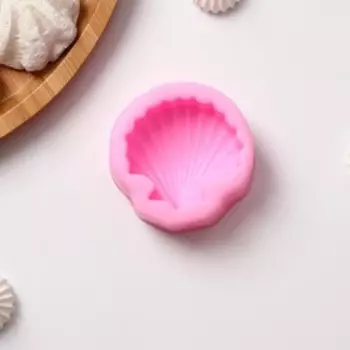 Молд для заливки Доляна «Ракушка», силикон, d=6 см, розовый