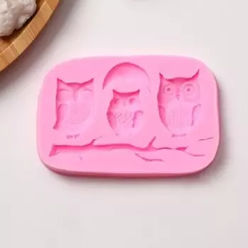 Молд для заливки Доляна «Совы», силикон, 1071.1 см, розовый