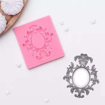 Молд Доляна «Вензели. Рамка», силикон, 6.77.5 см, розовый