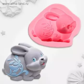 Молд Доляна «Зайчик», силикон, 9,583 см, цвет розовый