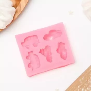 Молд «Тачки», силикон, 76,21,5 см, цвет МИКС