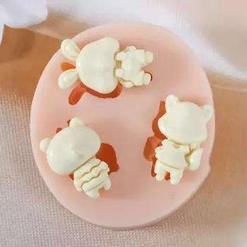 Молд силиконовый "Животные" 2,7х1,5х1; 2,5х1,7х1; 2,8х1,7х1 см