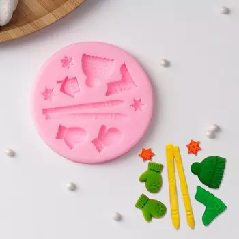 Молд «Зимний уют», 8×8×1 см, цвет МИКС