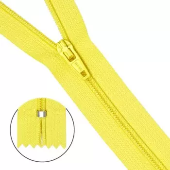 Молния брючная №3, 20 см, цвет ярко-жёлтый, 10 шт в уп.