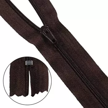 Молния брючная p/l Т4, размер 20 см (917 тёмно-коричневый), 10 шт. в наборе
