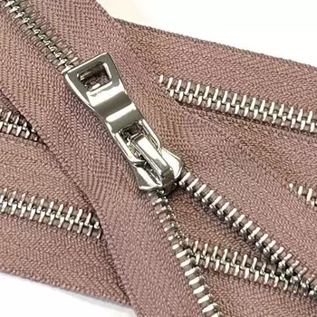 Молния для одежды, неразъёмная, длина №5, 18 см, цвет тёмный серо-розовый