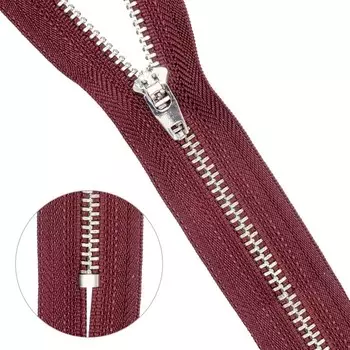 Молния джинсовая, неразъёмная, Т4 , размер 14 см (864 тёмно-бордо)