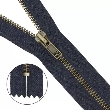 Молния джинсовая, неразъёмная, Т5 , размер 14 см (233 тёмно-синий)