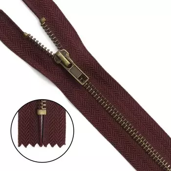 Молния джинсовая, неразъёмная, Т5 , размер 14 см (864 тёмно-бордо)