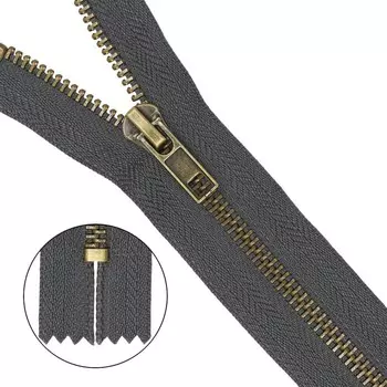 Молния джинсовая, неразъёмная, Т5 , размер 18 см (301 тёмно-серый)