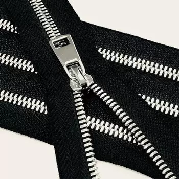 Молния металлическая №5СТ, два замка, длина 120 см, цвет чёрный